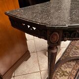 Half-moon console eighteenth century solid oak with carved decoration Louis XVI era