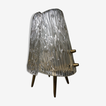 Table night light in brass and Murano glass by Kalmar