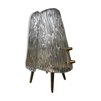 Table night light in brass and Murano glass by Kalmar