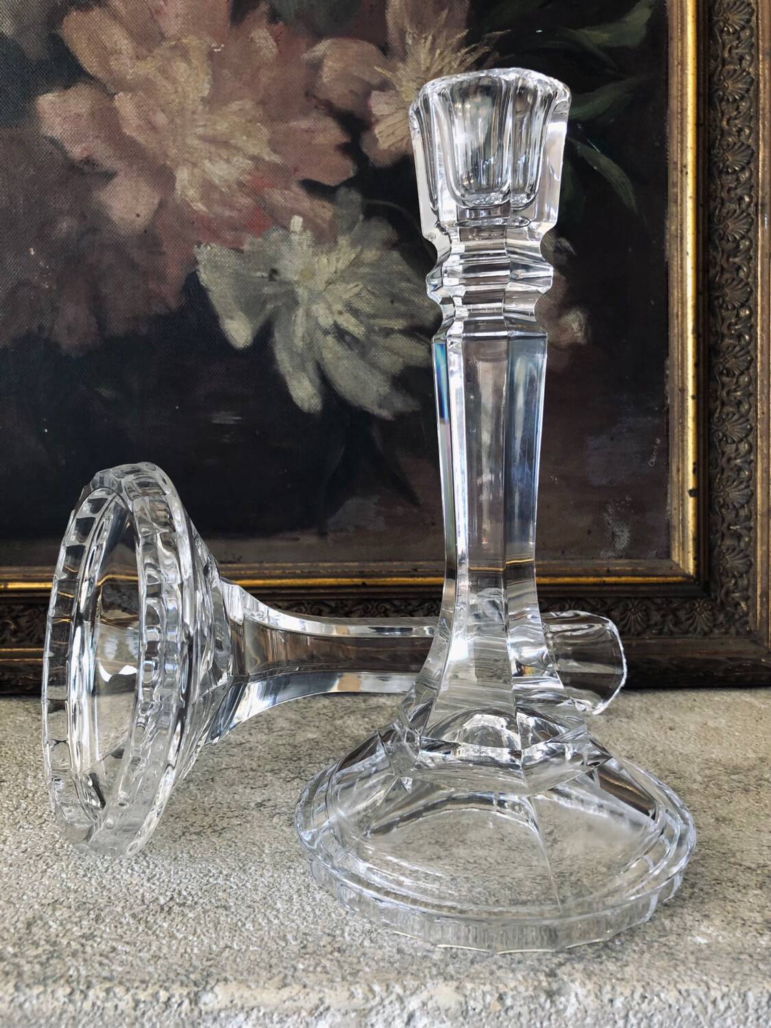 Pair of Italian Crystal Candlesticks 1970
