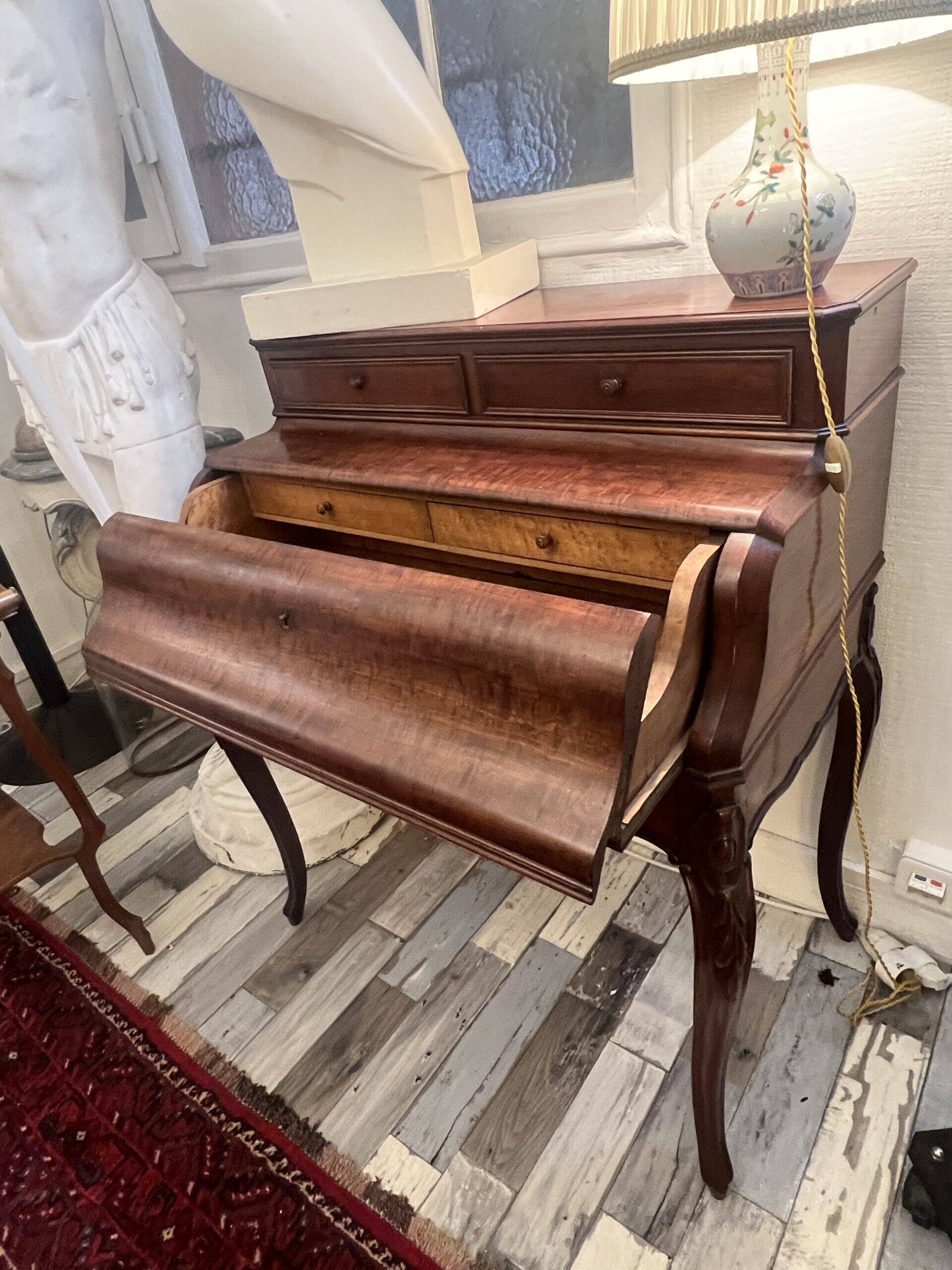 Small Napoleon III mahogany secretary desk, 19th century
