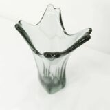 Transparent green Murano glass vase 1960