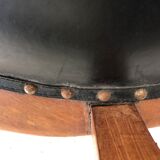 Art deco black leather office armchair