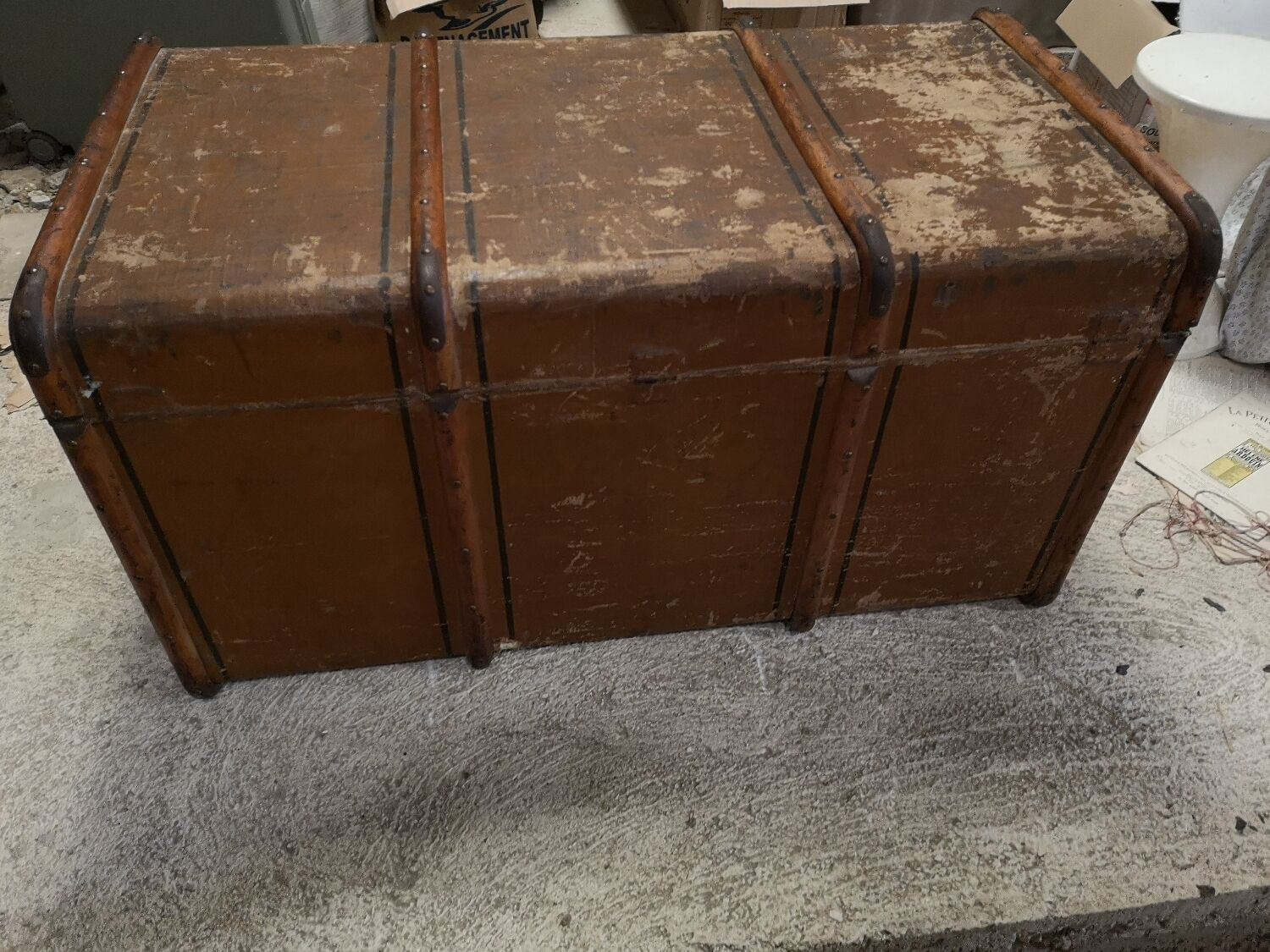 Antique travel trunk