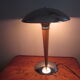 Lampe de bureau en metal chromè et bois