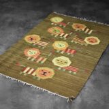 Tapisserie en laine et coton tissés par Maria Janowska, 1970