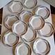Set of 12 antique Art Deco plates, earthenware from Creil Montereau.