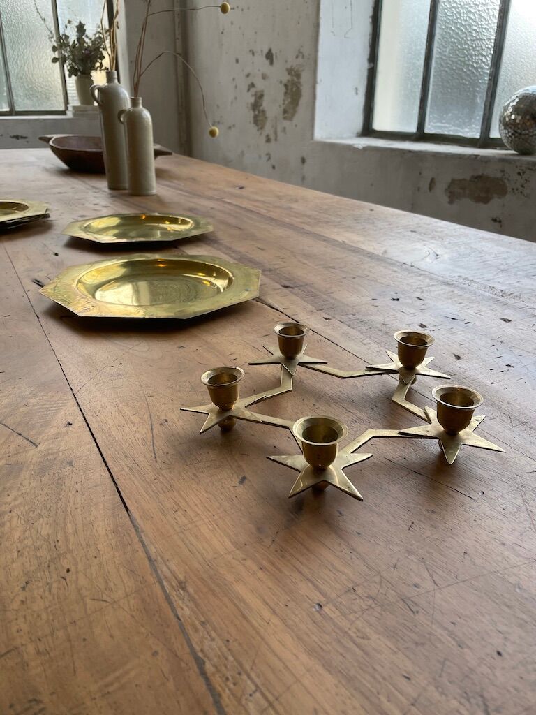 Brass star bougeoir