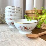 6 porcelain bowls "birds"