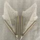 Pair of art deco metal and satin pressed glass sconces