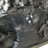 Miroir ancien peint en noir, 143x82 cm