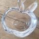 Set of 2 crystal ashtrays in apple and pear shapes.