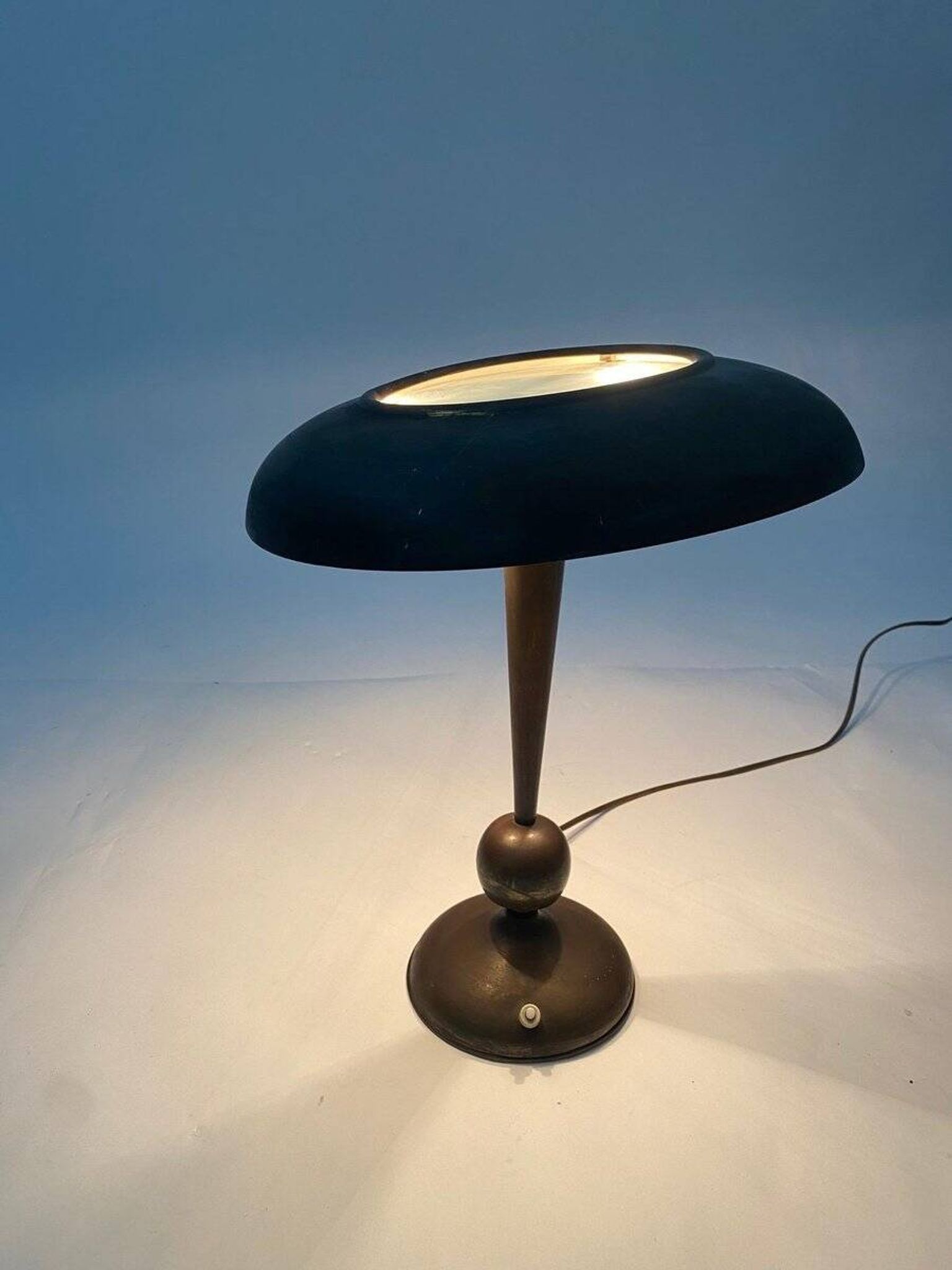 Mid-Century Brass Table Lamp by Oscar Torlasco, 1950s
