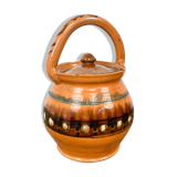 Glazed terracotta cooking pot 19th century orange