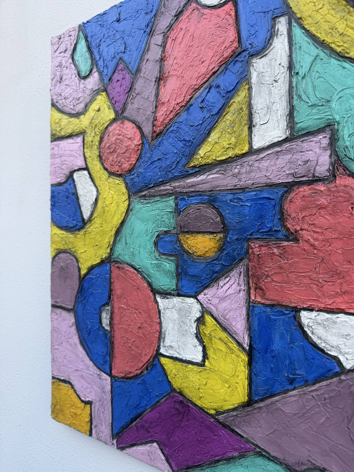 Abstract geometric coloured painting