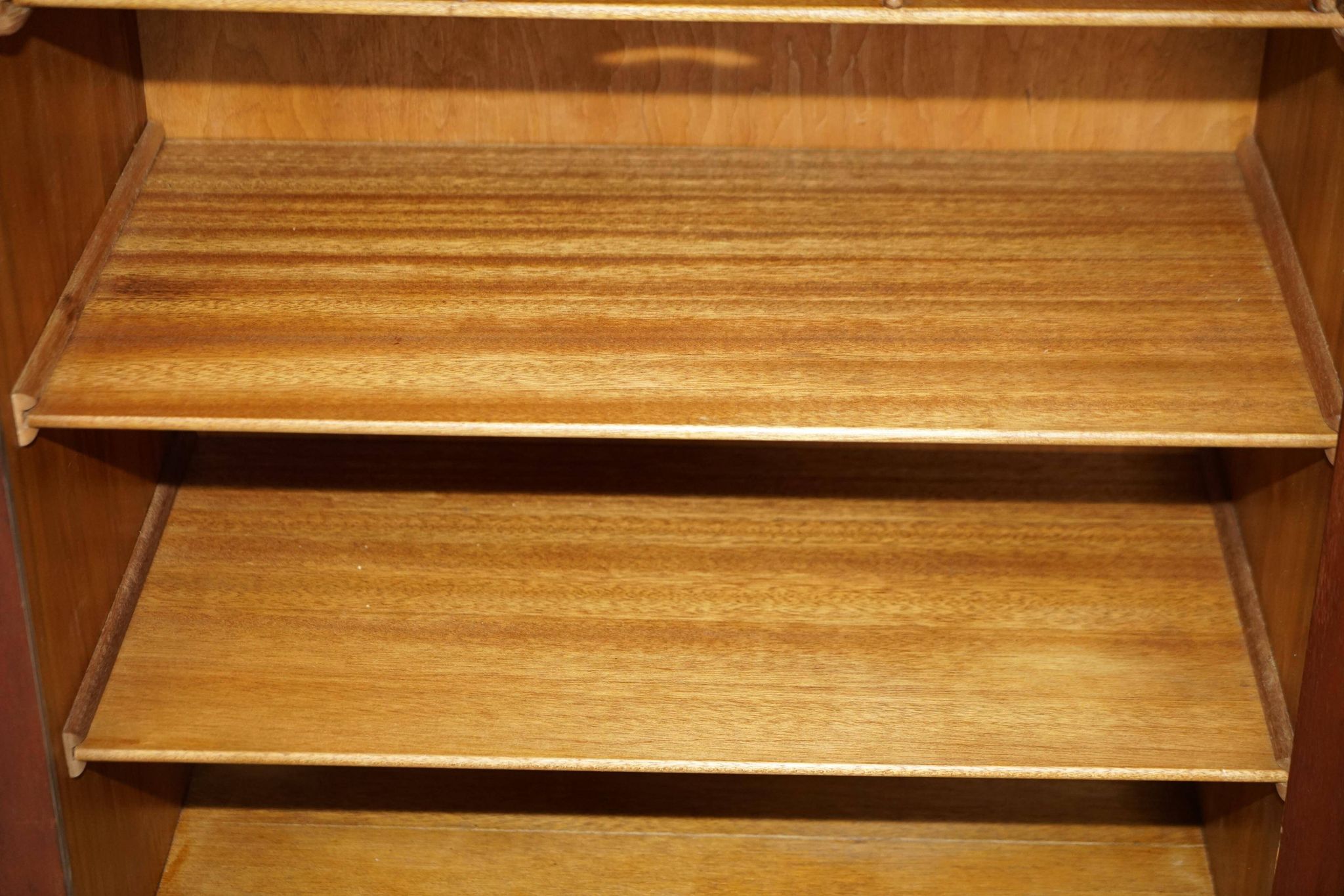 Art Deco governess wardrobe in burr walnut by Waring & Gillow