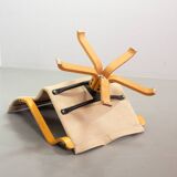 Noboru Nakamura Design Chocolate Brown Padded Leatherette Swivel Chairs 70s