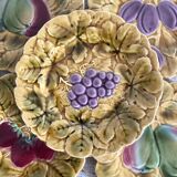 Sarreguemines barbotine plates with fruit decoration