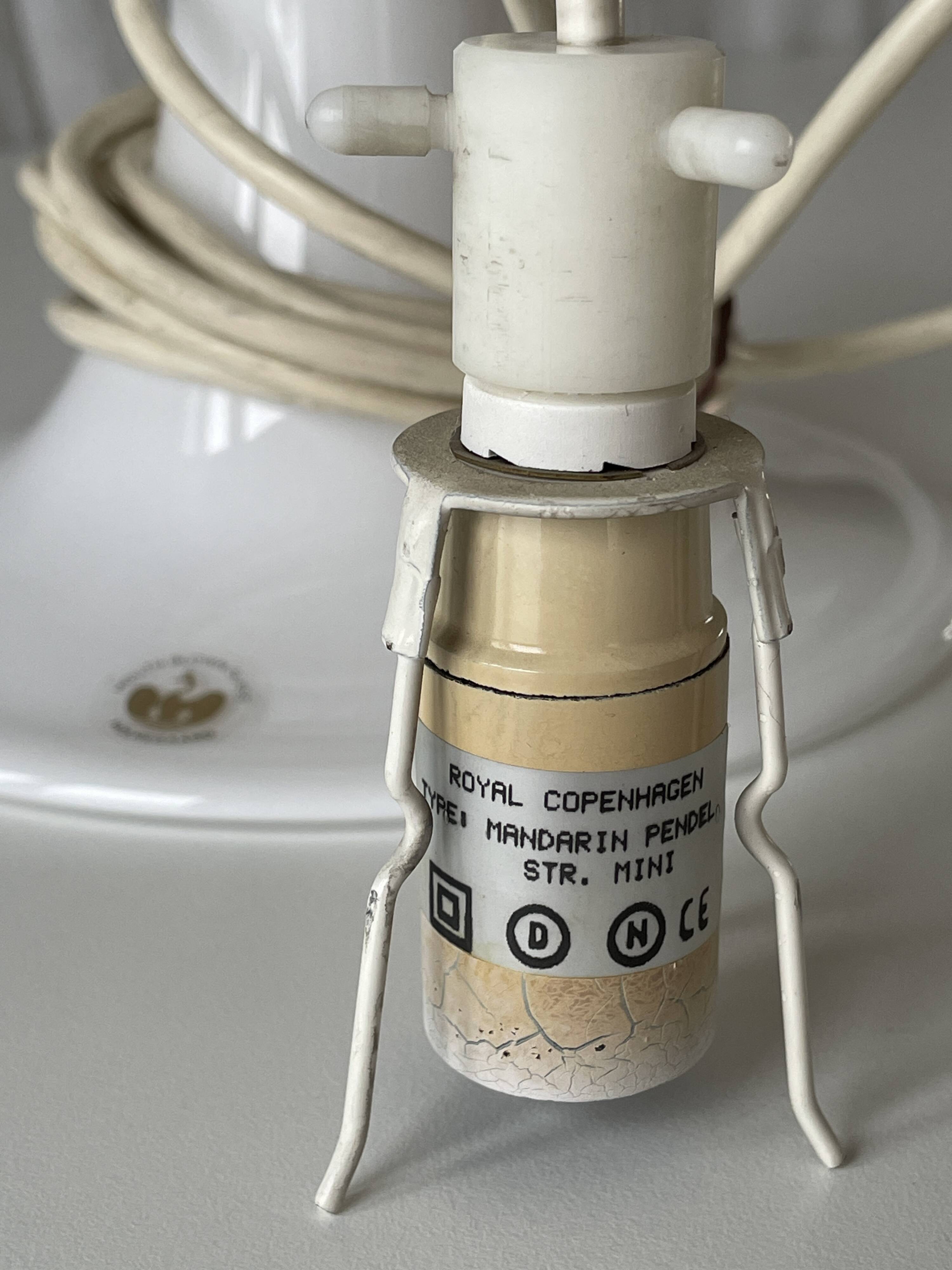 Vintage Scandinavian pendant light "Mandarin" in opaline by Michael Bang for Holmegaard, Denmark 1980s