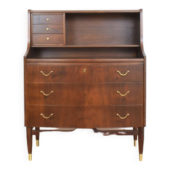 Mid-Century Danish Walnut Secretary, 1960s.