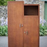 Art Deco cabinet, asymmetrical art deco cabinet, wood cabinet 40s