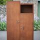 Art Deco cabinet, asymmetrical art deco cabinet, wood cabinet 40s