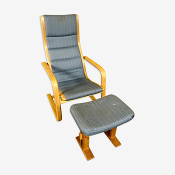 Scandinavia easy chair by Yngve Ekstrom produce by Swedese with footstool 1960s