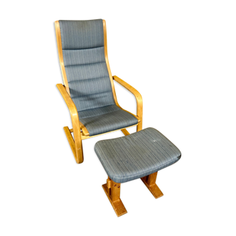Scandinavia easy chair by Yngve Ekstrom produce by Swedese with footstool 1960s