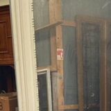 Louis XVI style mirror in wood and patinated stucco 20th century