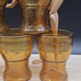 Set of 6 Italian amber glasses