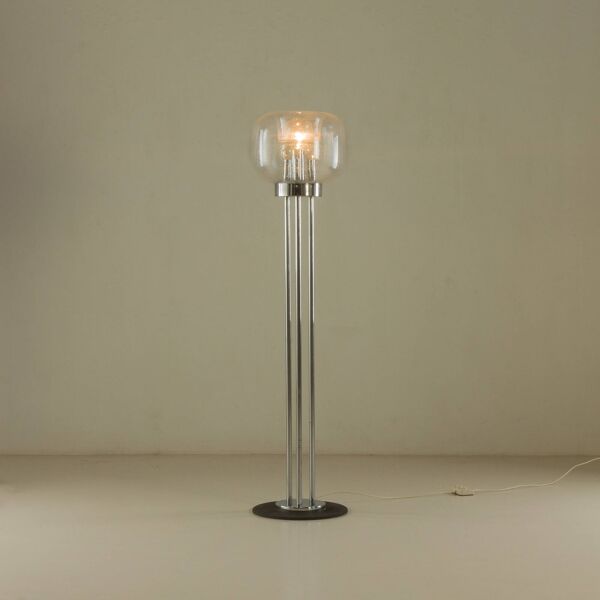 Lampe de sol en verre de Murano italienne attribuée à Toni Zuccheri, années 1970.
