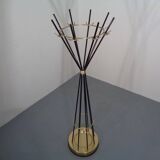 Italian copper and steel tubular coat rack, 1950s