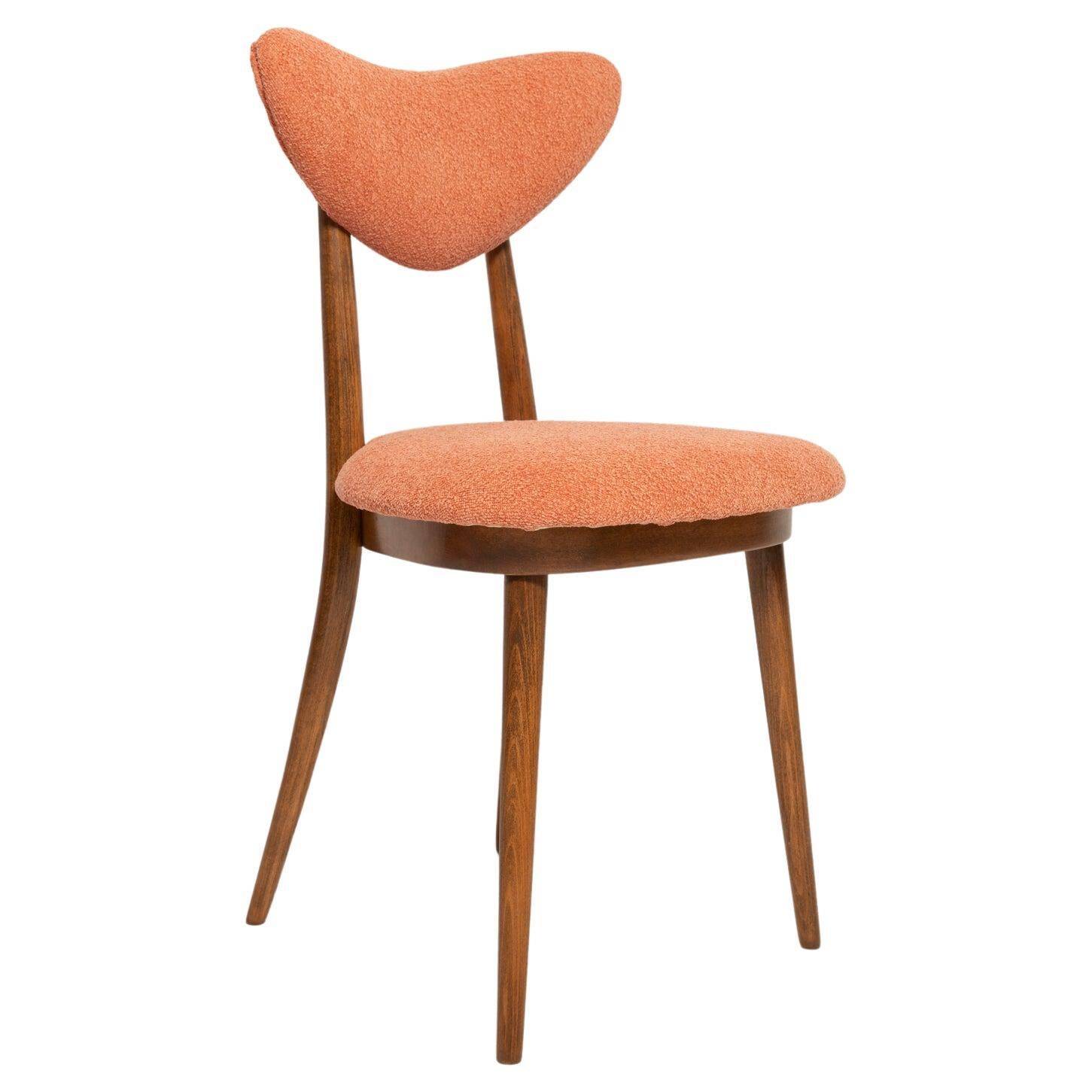 Vintage Heart Chair in Orange Velvet, Europe, 1960s