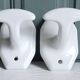 2 enamelled porcelain coat hooks from the 1930s