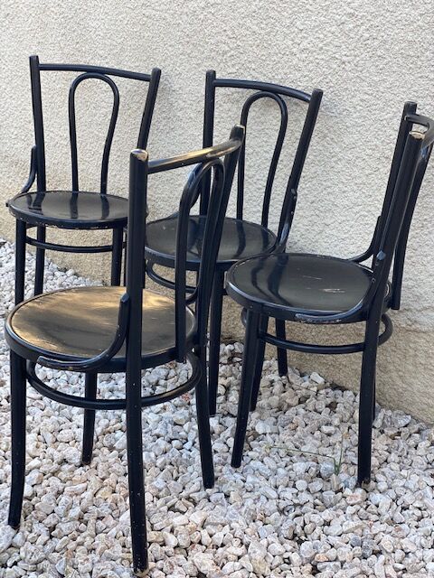 Set of wooden bistro chairs