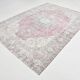 Tapis turc vintage gris beige délavé 7x10, 216x304 cm,