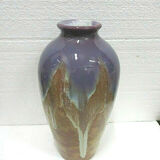Enamelled sandstone ovoid vase