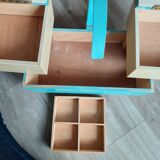 Vintage sewing box painted wood
