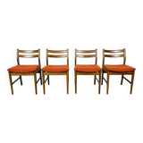 4 Scandinavian teak chairs 1960