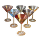 Cocktail glasses in glass