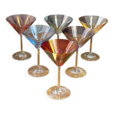 Cocktail glasses in glass
