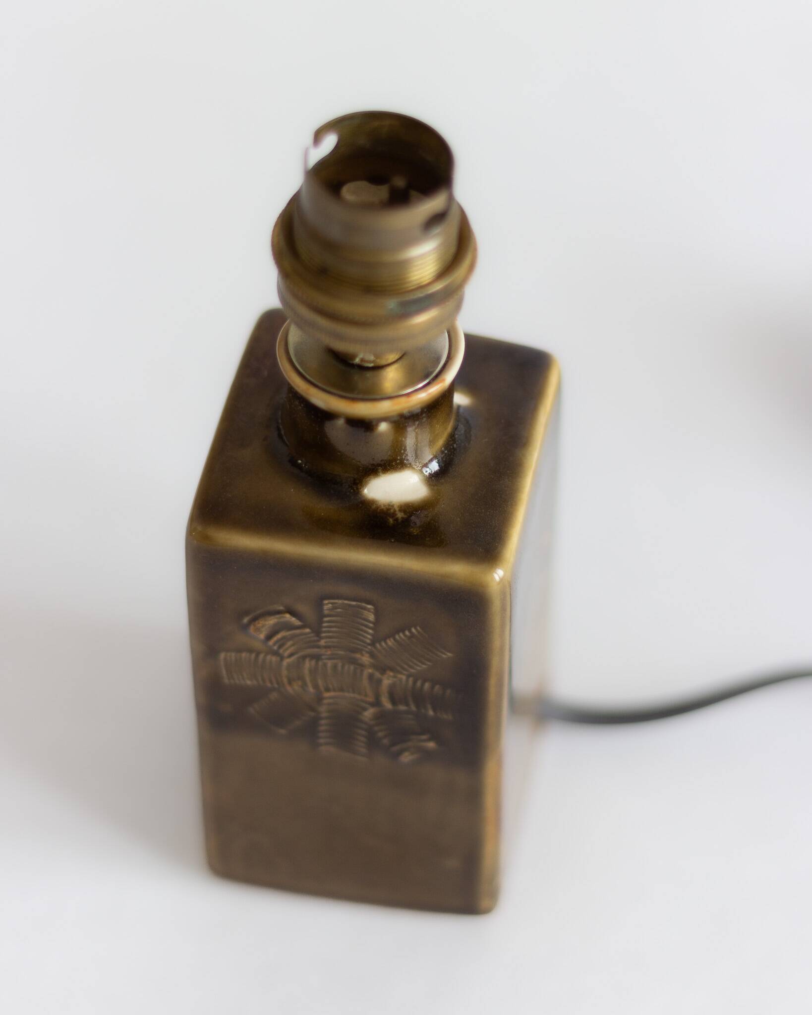 Two glazed ceramic lamps – Signature to be identified – 1960s