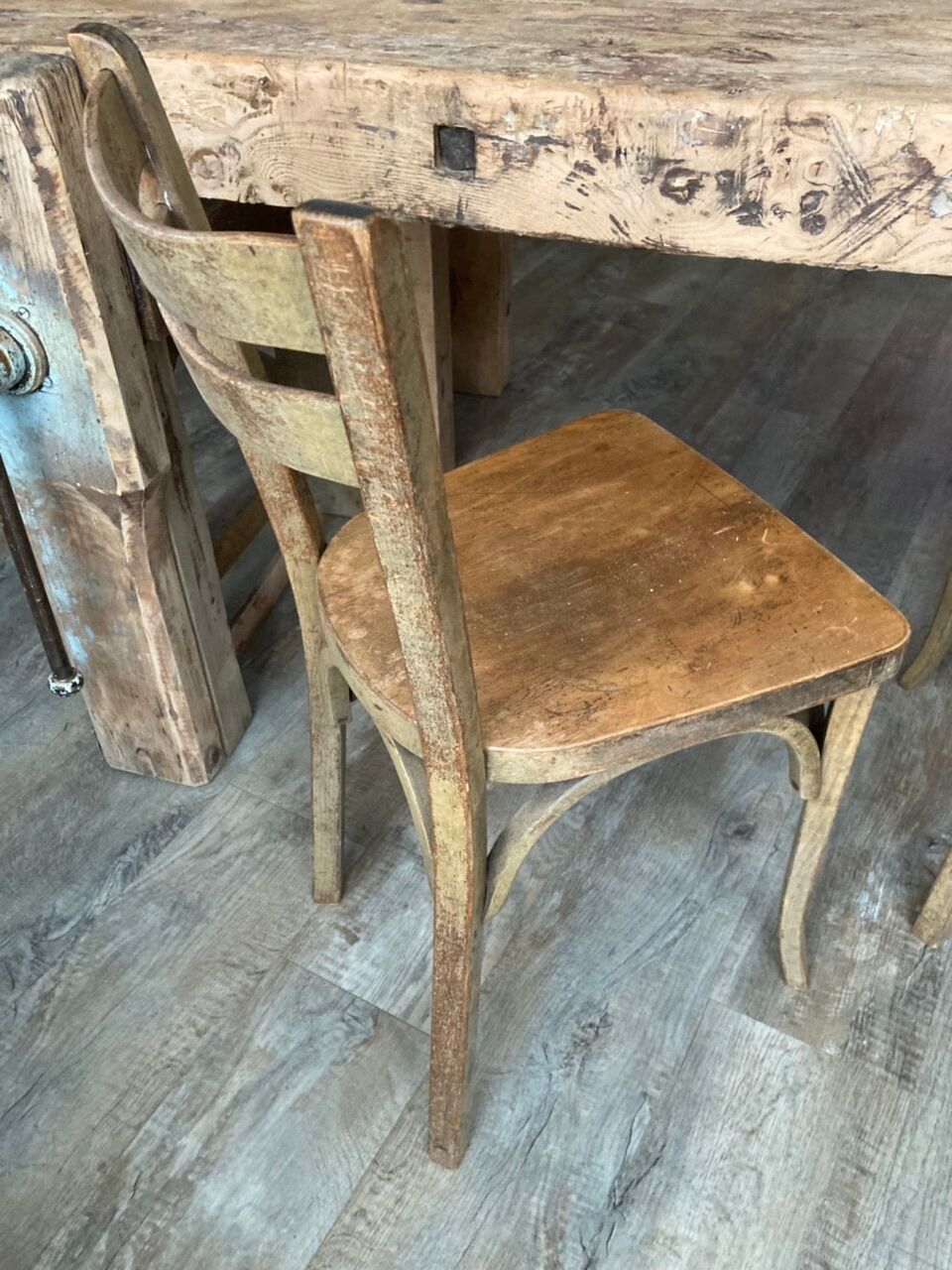 Set of 4 antique bistro chairs