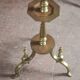 Golden bronze chandelier with seven arms, Menorah, candlestick on a stand, candelabrum.
