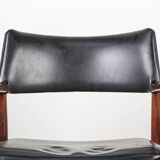 Danish Rosewood and Leather Office Chair by Erik Worts 1960.
