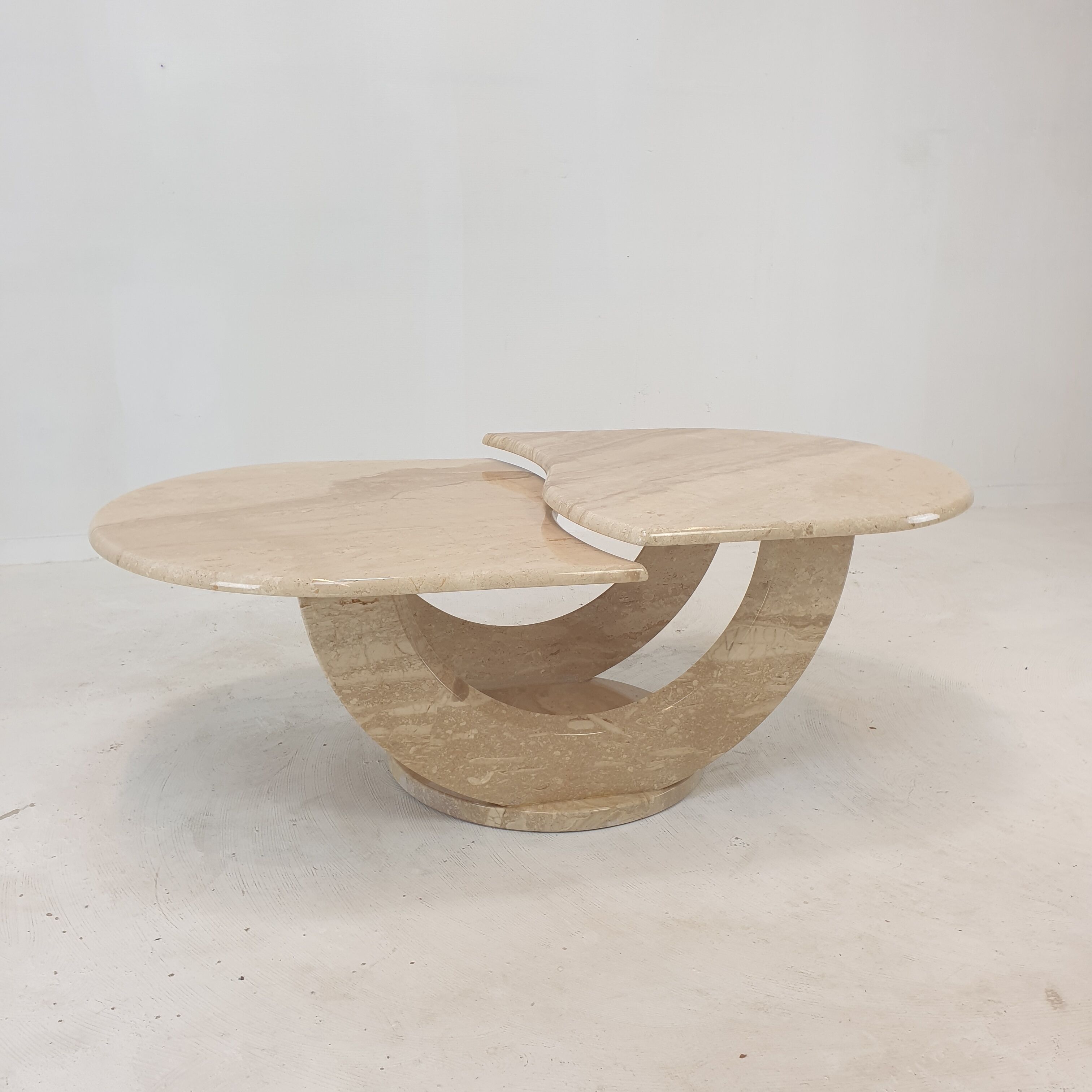 Italian travertine coffee table, 1980s