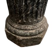 Paire de colonnes noires et vertes en scagliola 19e.