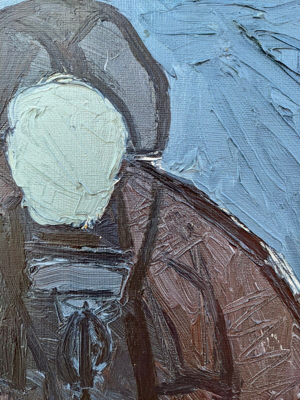 Mid 20th Century "Lady With Bowl" Swedish Figurative Portrait Oil Painting, Framed