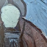 Mid 20th Century "Lady With Bowl" Swedish Figurative Portrait Oil Painting, Framed