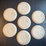 Seven vintage flower power plates